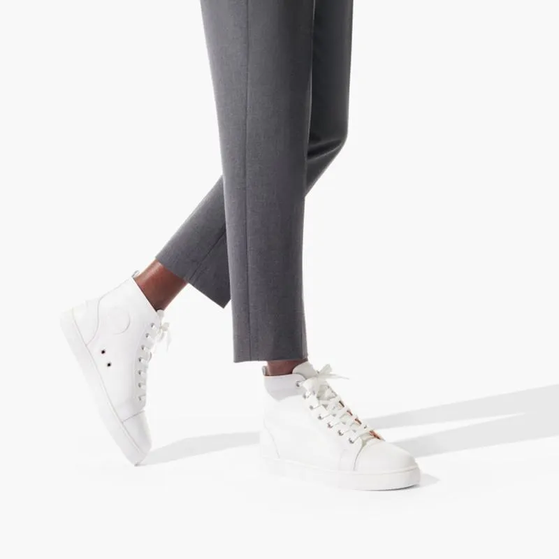 Leather lassic Men's White High Top Sneakers