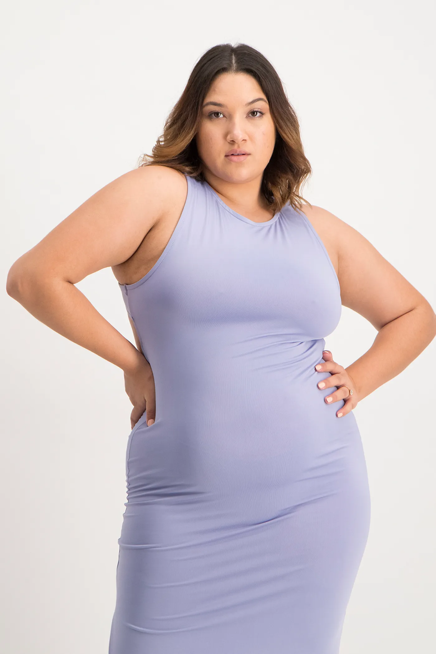 Melanie Open Back Maxi Dress with Slit - Persian Violet