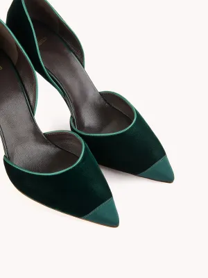 Nieves   High-heel Forest Green Velvet Stilettos