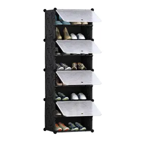 NNEAGS 8 Tier Shoe Rack Organizer Sneaker Footwear Storage Stackable Stand Cabinet Portable Wardrobe with Cover
