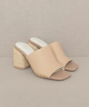 Oasis Society Serena Studded Raffia Slide Heel
