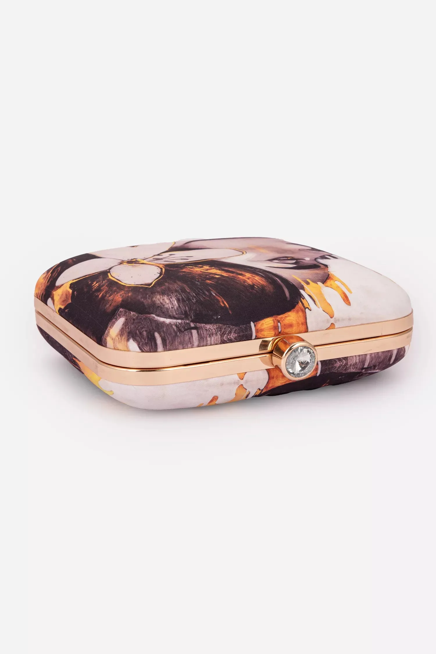 Off-White, Mustard And Grey Clutch