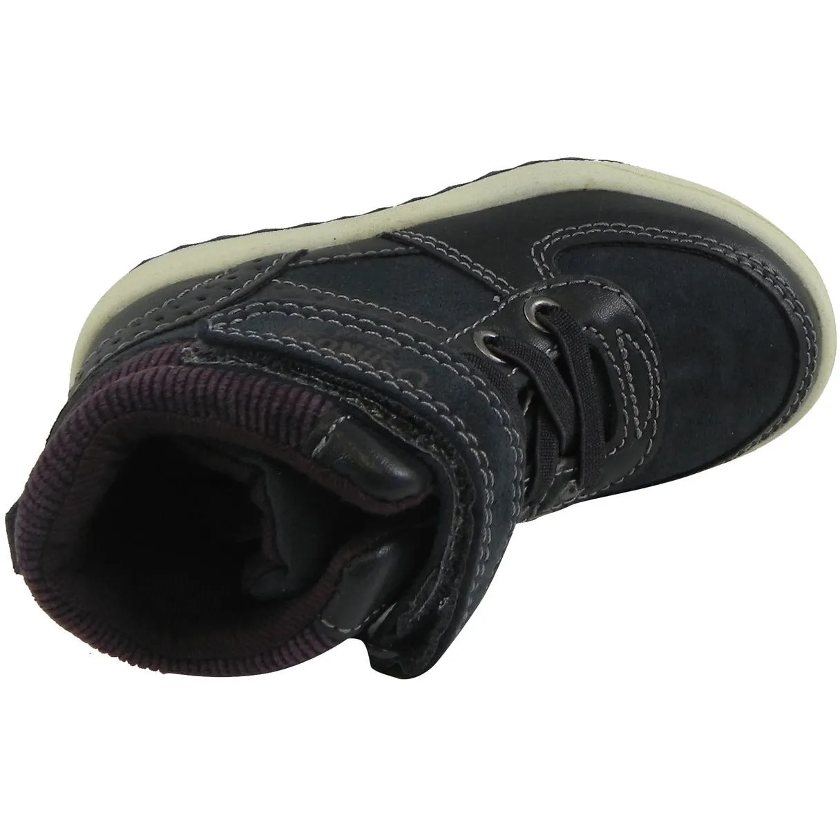 OshKosh Boy's Corduroy Stretch Laces Hook and Loop High Top Shoes Navy