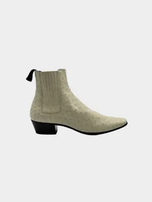 Ostrich Ankle Boots