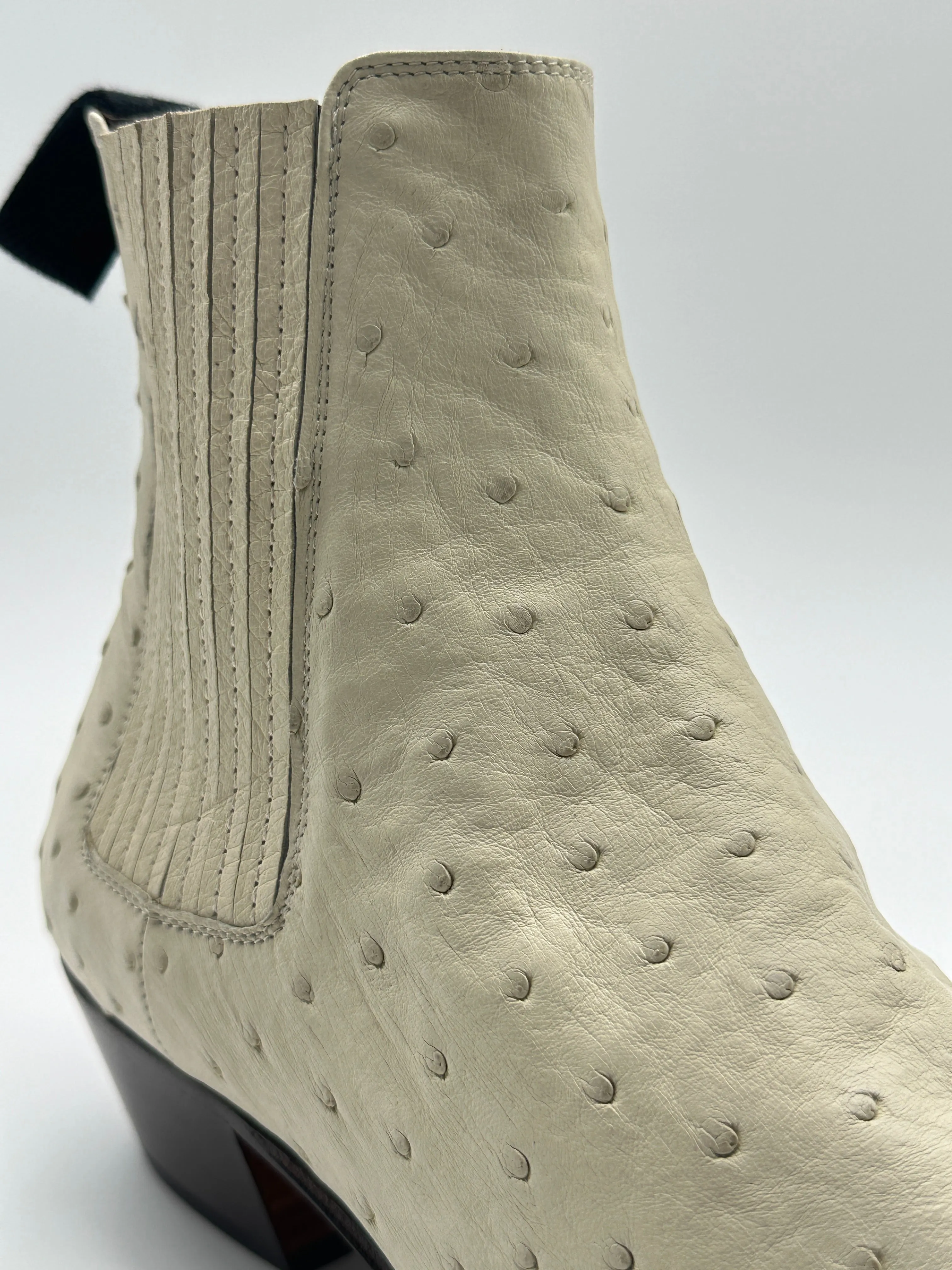 Ostrich Ankle Boots