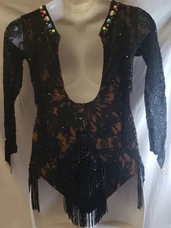 Parsons -- Women's Long Sleeve Latin Rhythm Dress -- Black Multi