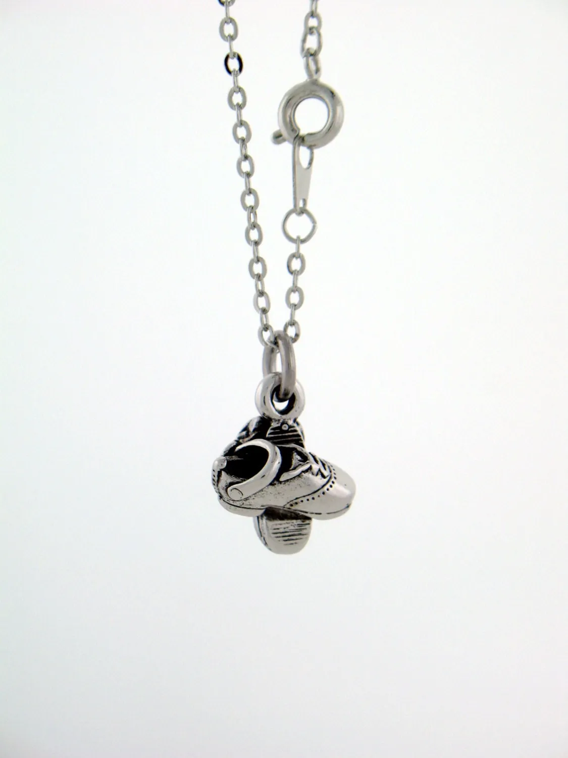 Pewter Irish Step Dance Hard Shoes Charm W/18" chain USA (RPEW11)
