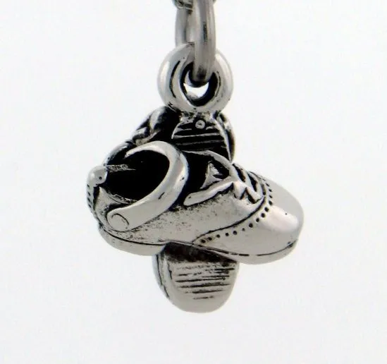 Pewter Irish Step Dance Hard Shoes Charm W/18" chain USA (RPEW11)