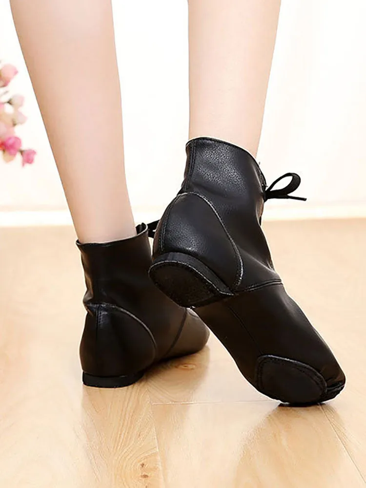 PU Leather High Top Jazz Shoes Soft Sole Dance Shoes