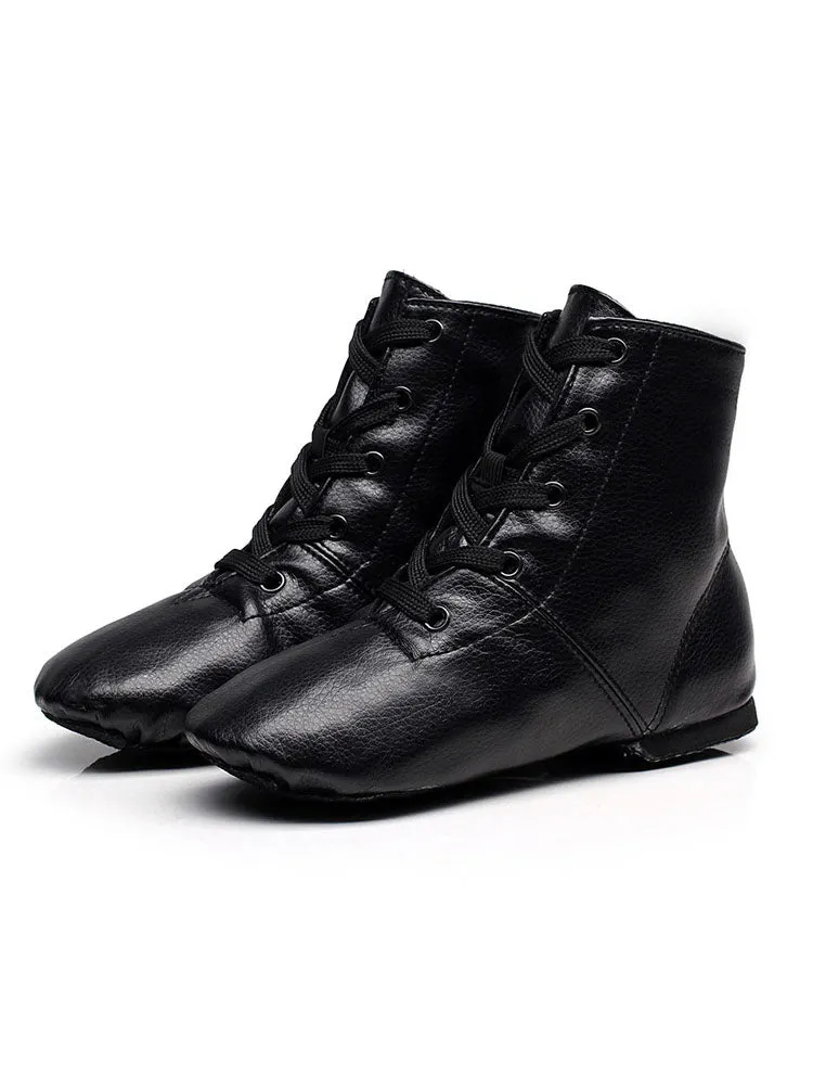 PU Leather High Top Jazz Shoes Soft Sole Dance Shoes