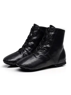 PU Leather High Top Jazz Shoes Soft Sole Dance Shoes