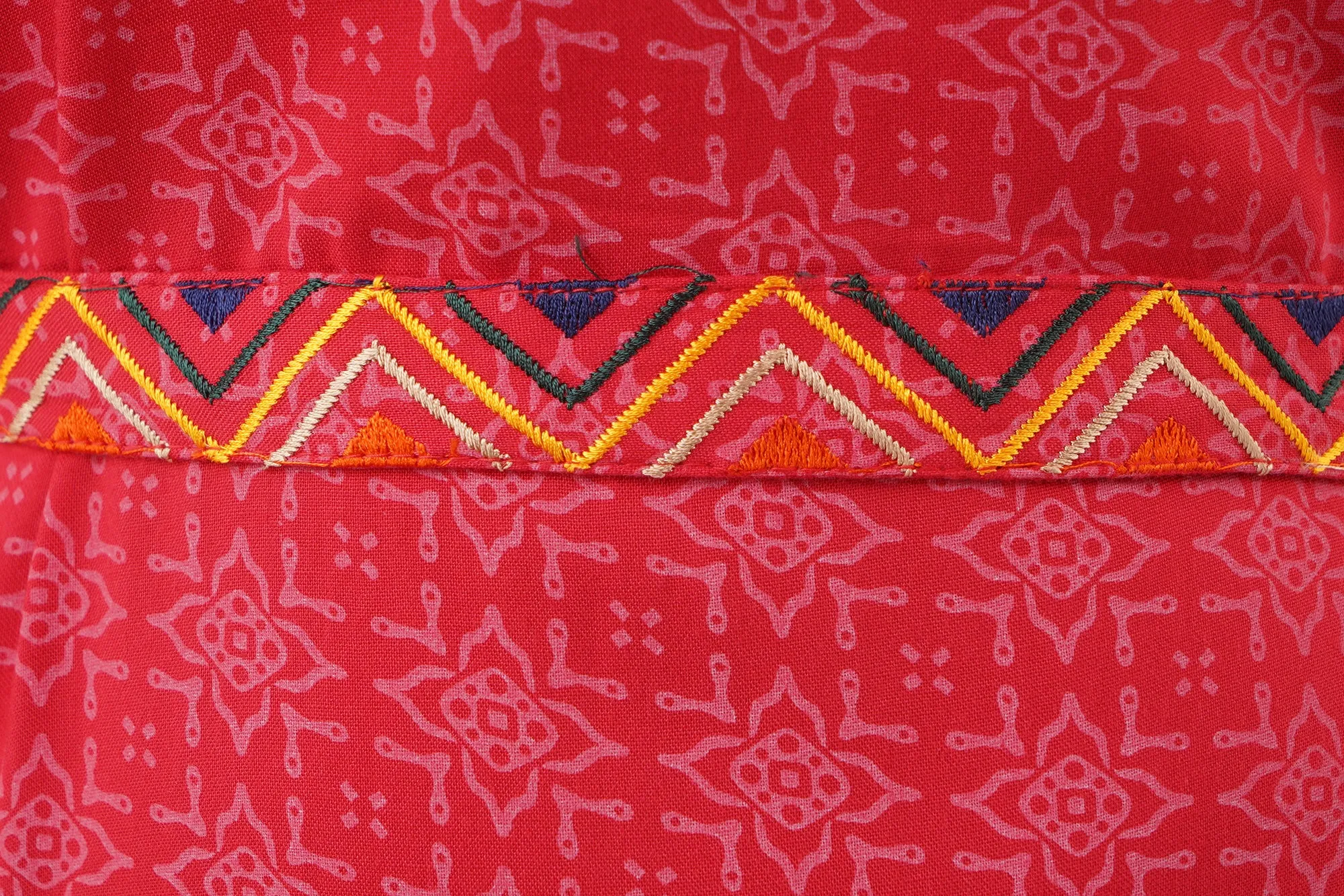 Rayon Straight Red Color Womens Kurta