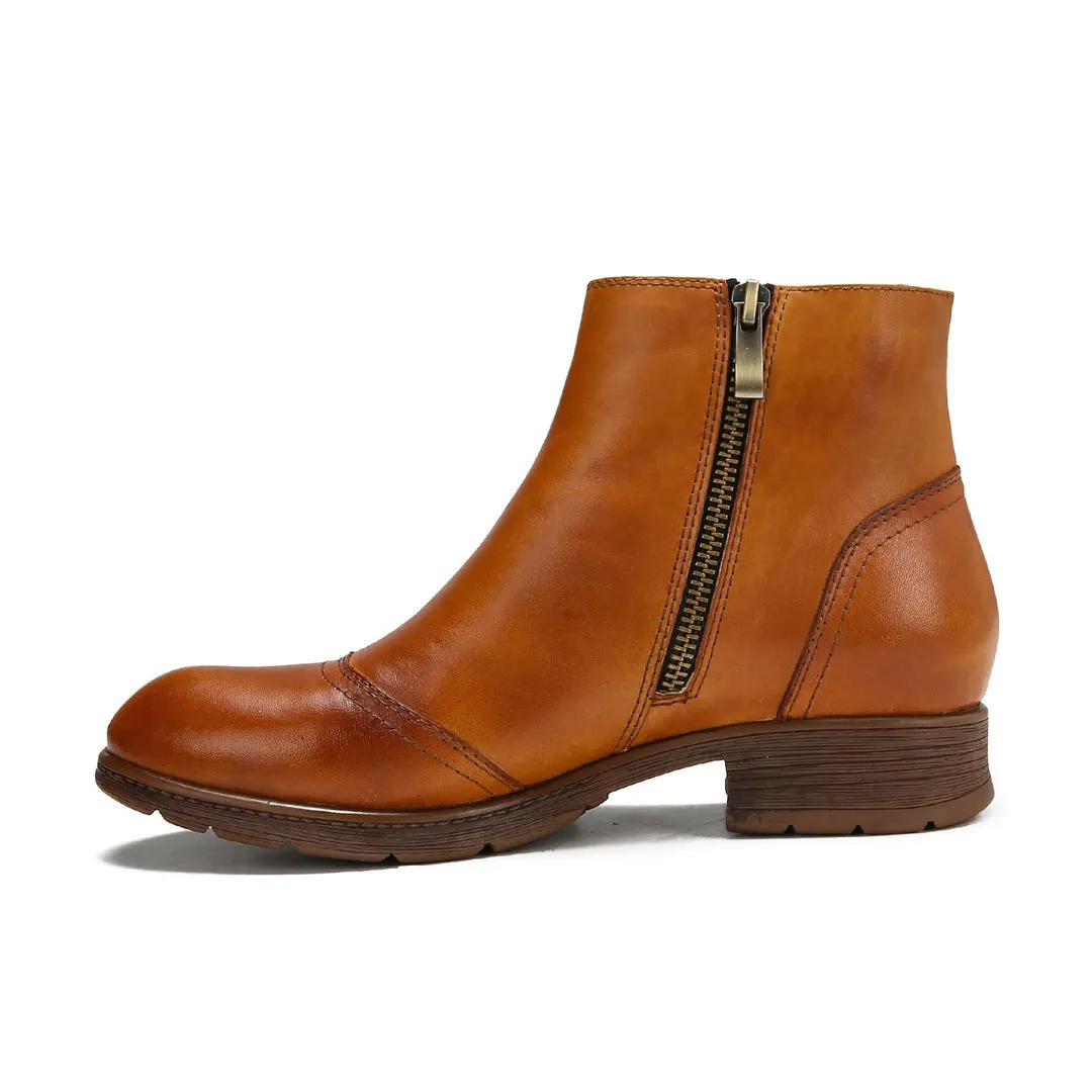 Retro Painted Pure Color Ankle Boots