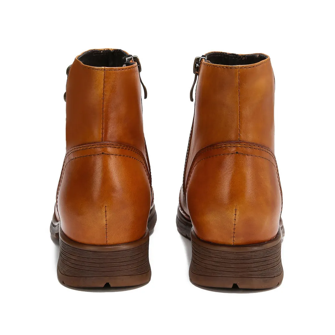 Retro Painted Pure Color Ankle Boots