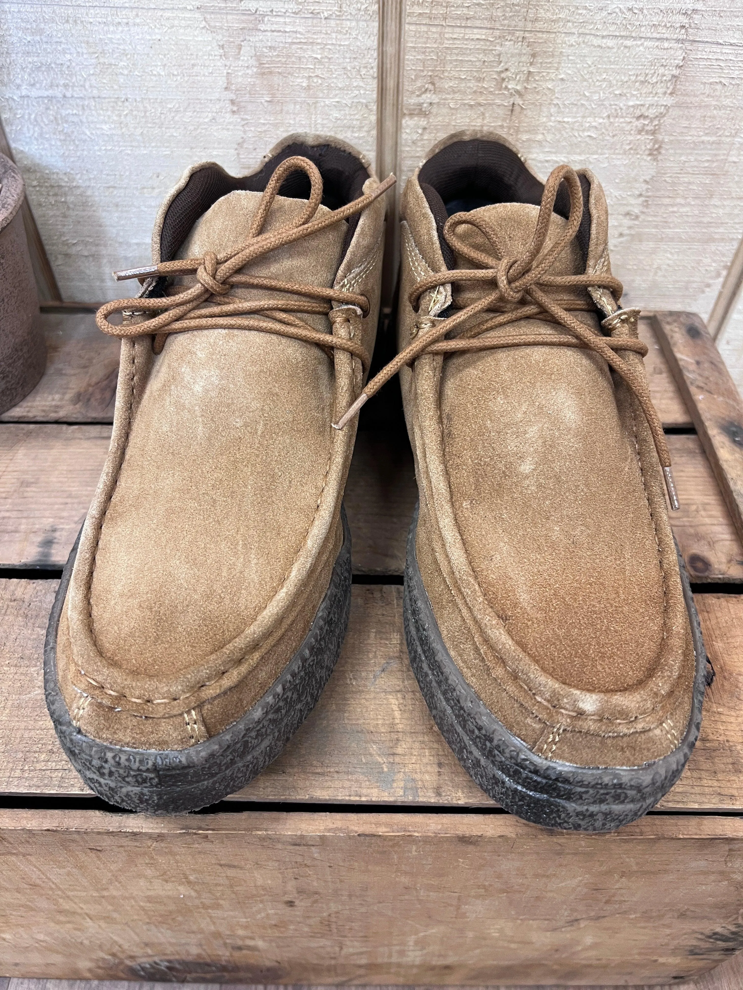 Roper Men's Lace Up Leather Faux Crepe Tan Suede Chukka Casual Shoes 0993-2780 by