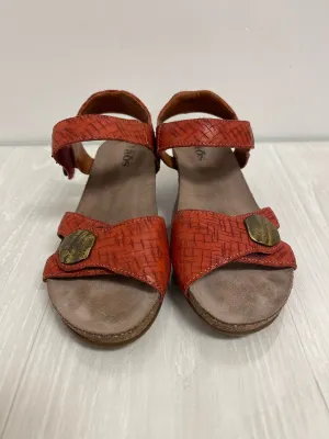 Sandals Heels Wedge By Taos In Orange, Size: 6.5