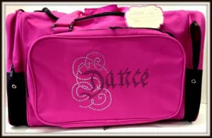 Sassi Designs Duffel with brilliant calligraphy rhinestone design