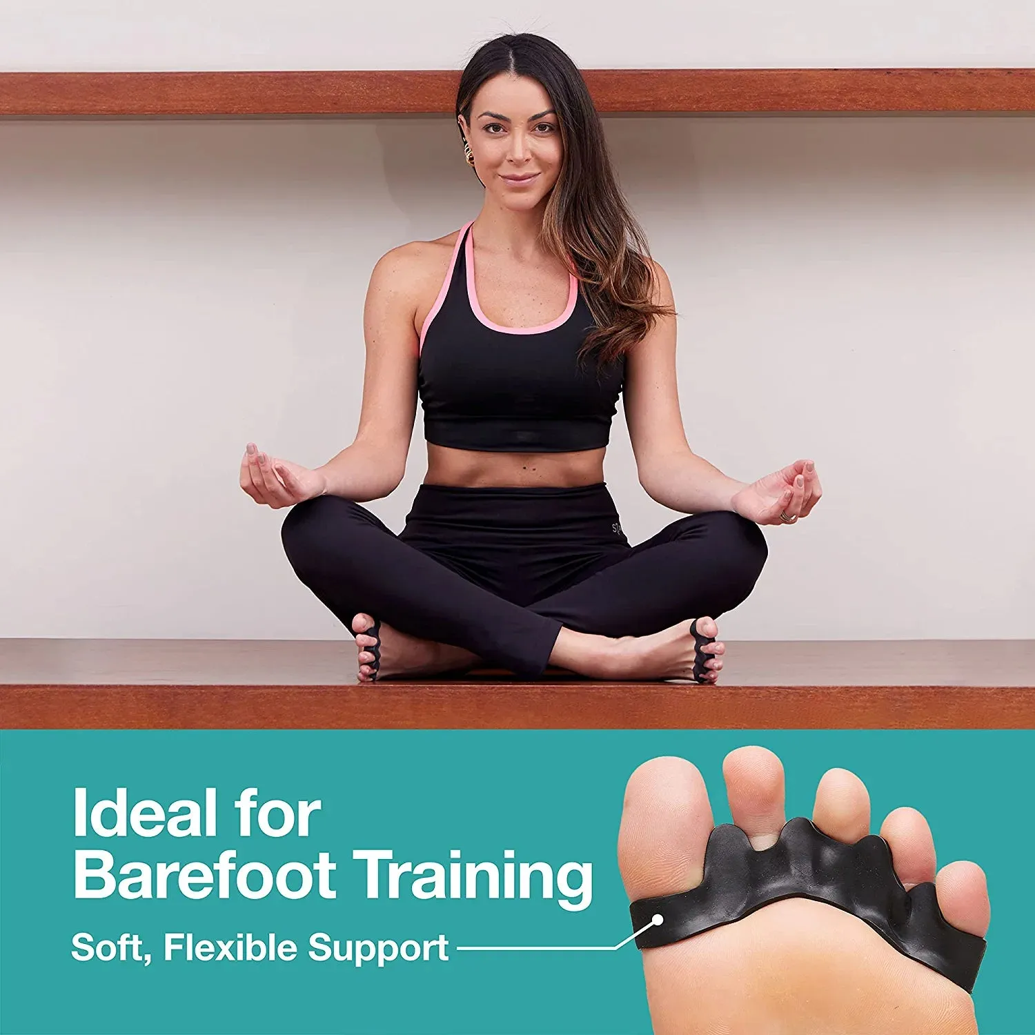 Silicone Toe Spacers for Correct Toe Alignment, Bunion and Hammertoe Straighteners - 2 Pairs