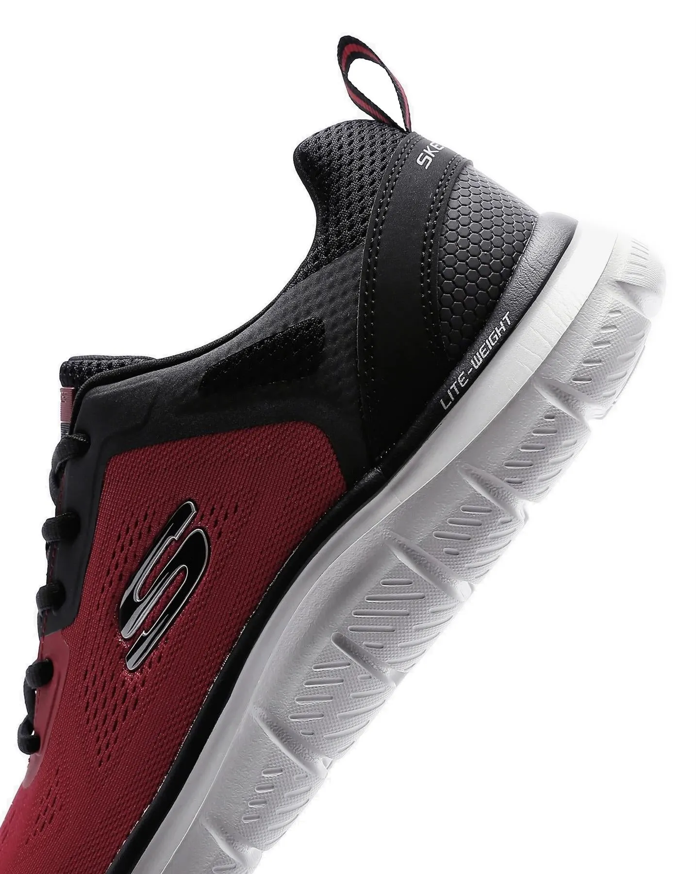 Skechers Track Broader Red Black Mens Trainers Shoes