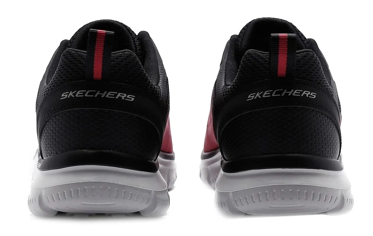Skechers Track Broader Red Black Mens Trainers Shoes