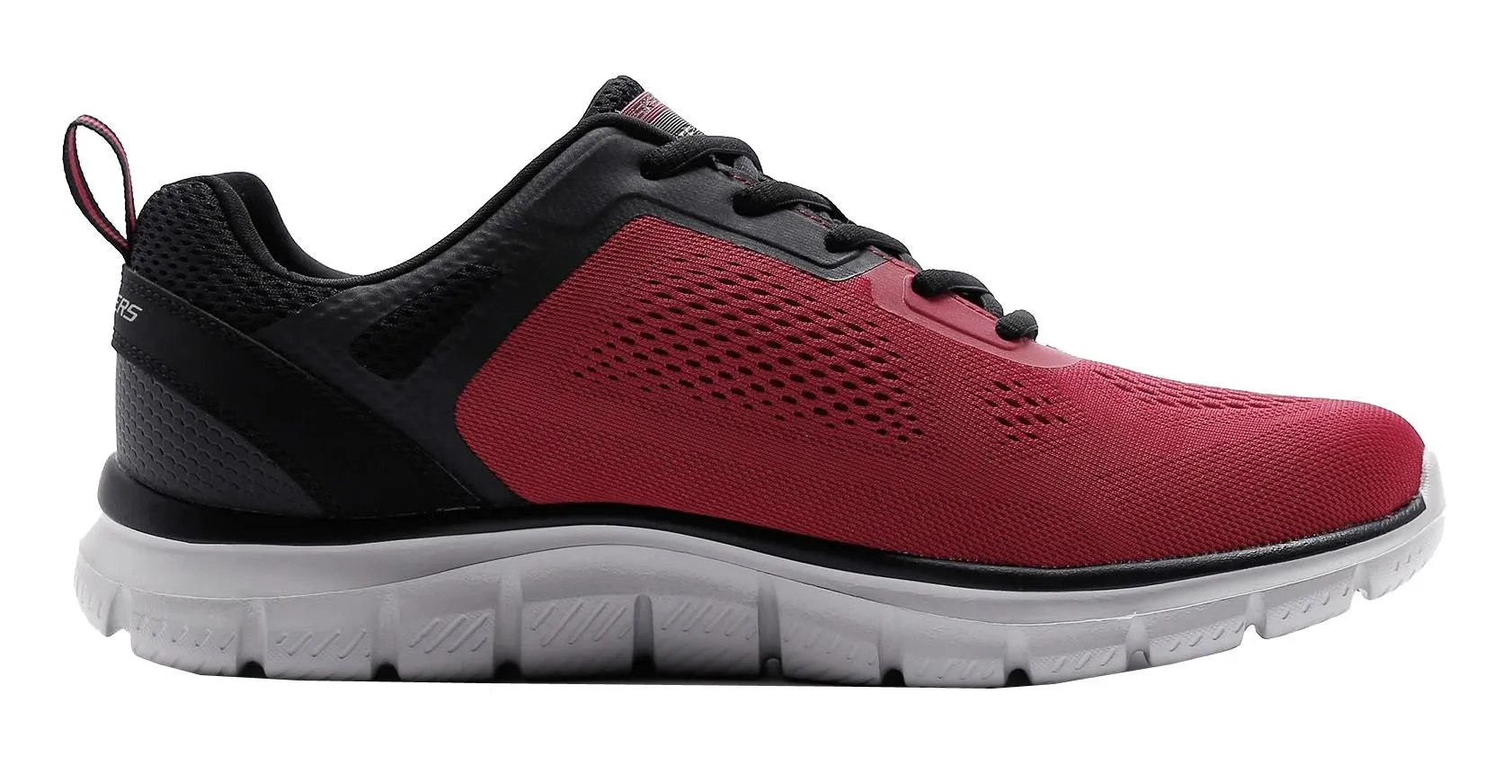 Skechers Track Broader Red Black Mens Trainers Shoes