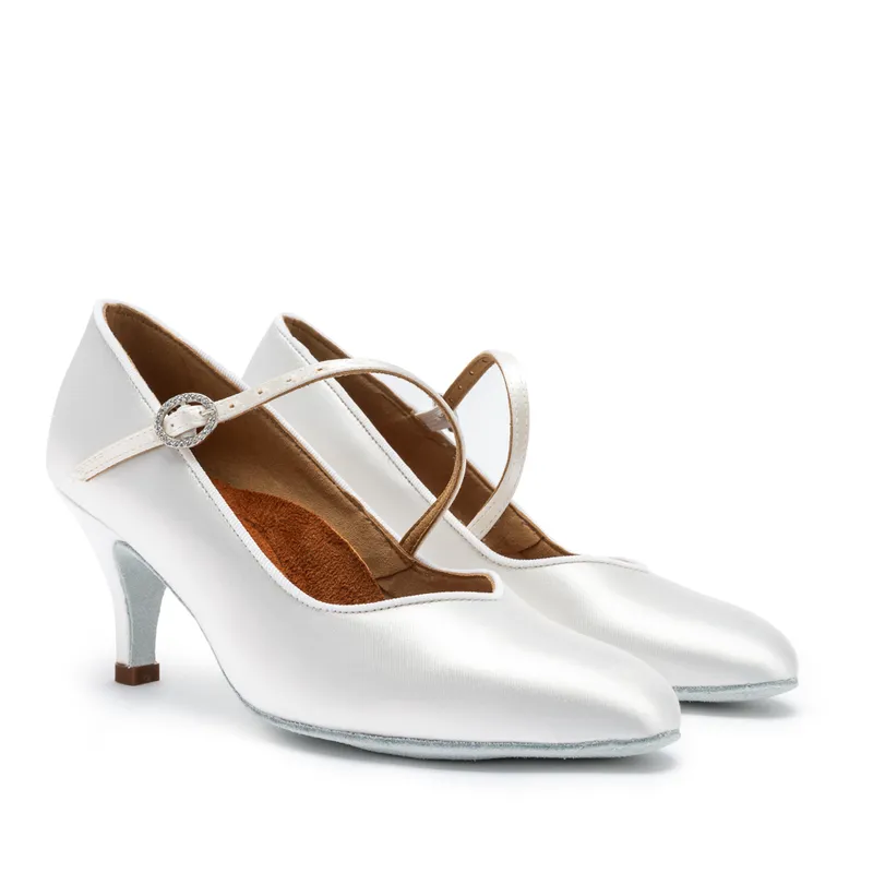 Standard Style International Standard Ballroom Dance Shoes with Single Strap and Round Toe Choose Color and Heel ICS VISTA