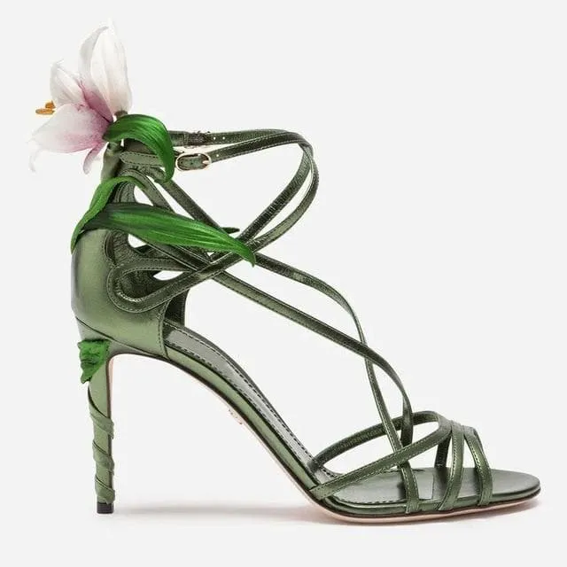 Stiletto Leather Bridal Sandals