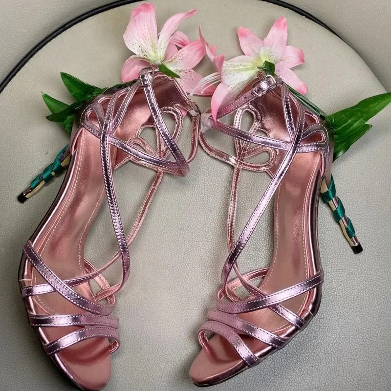 Stiletto Leather Bridal Sandals