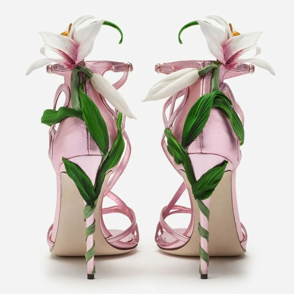 Stiletto Leather Bridal Sandals