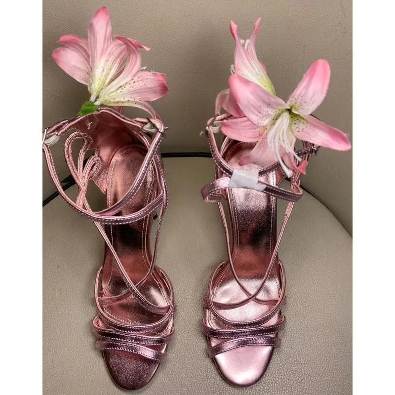 Stiletto Leather Bridal Sandals
