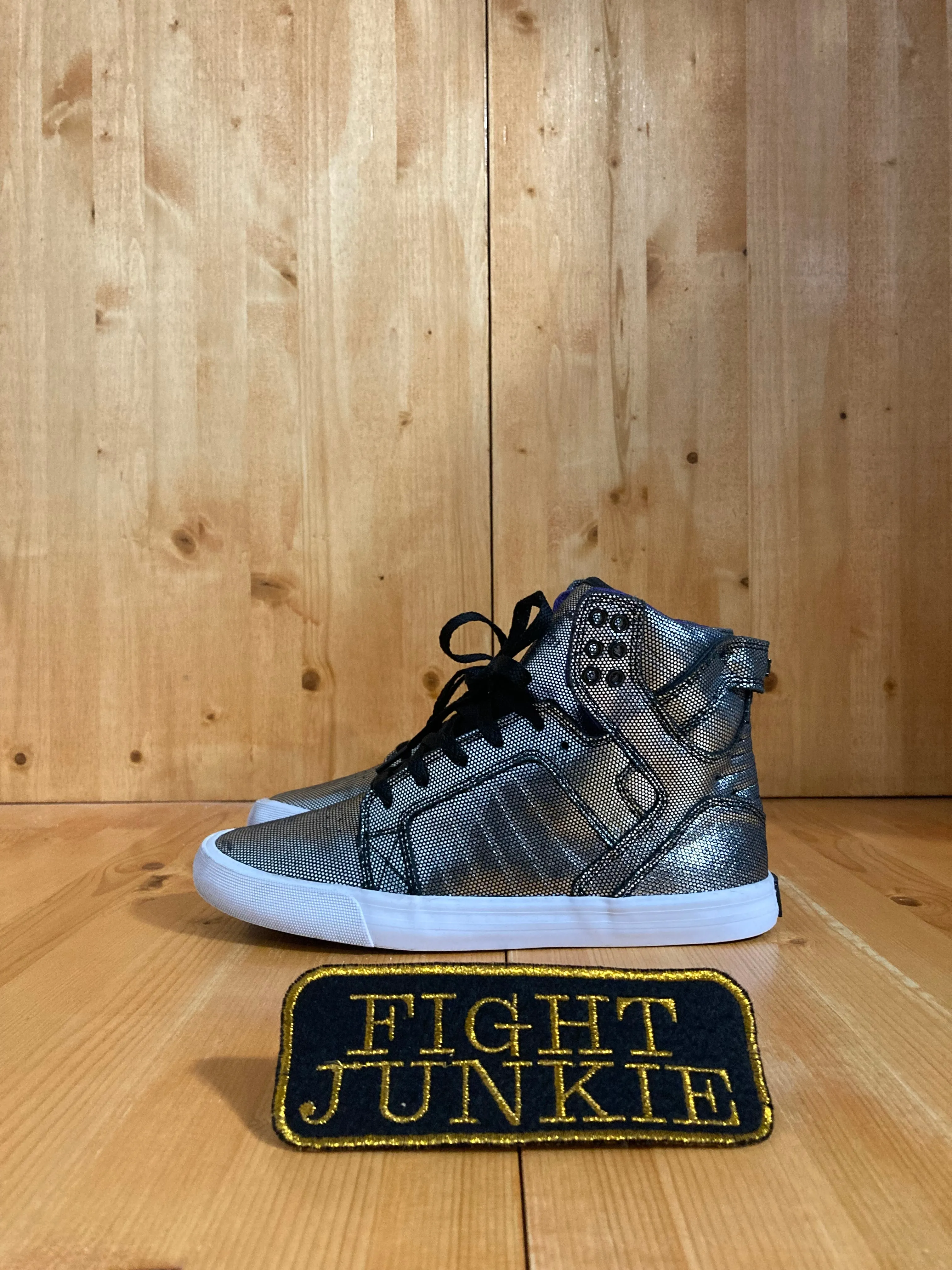 SUPRA SKYTOP Women Size 8.5 High Top Shoes Sneakers Silver SW18019