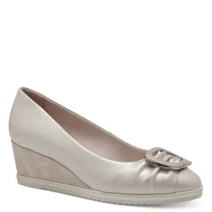 Tamaris Womens Beige Wedge Shoe 1-22323-44