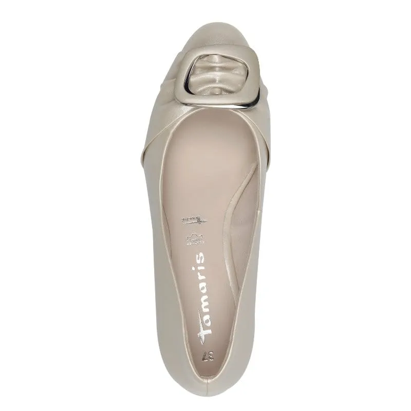 Tamaris Womens Beige Wedge Shoe 1-22323-44