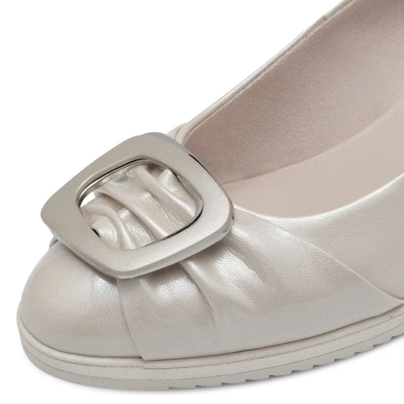 Tamaris Womens Beige Wedge Shoe 1-22323-44