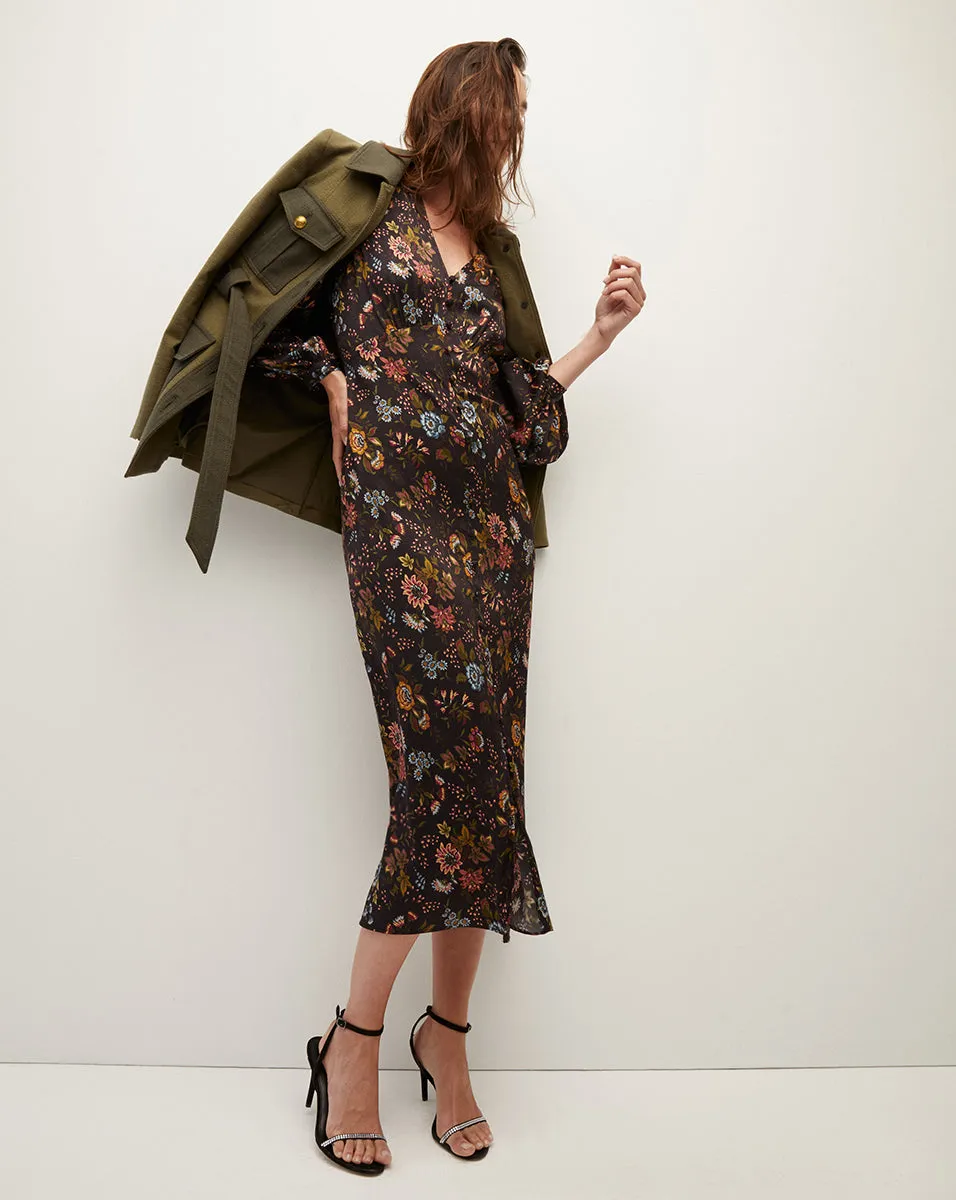 Terina Floral Stretch-Silk Dress