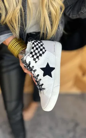 Tina's Favorite Checkered Game Day High Top Sneakers | Vintage Havana