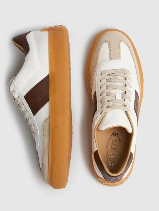 Tod&#x27;s   Suede &amp; leather low top sneakers 