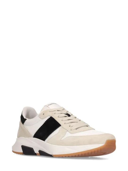 Tom Ford   Suede &amp; tech low top sneakers 
