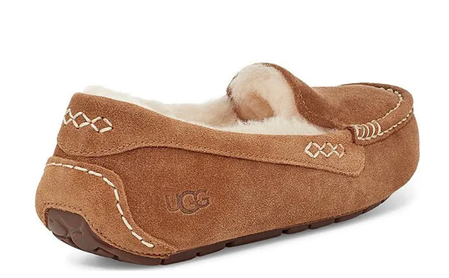 UGG: Ansley Suede Slippers in Chestnut