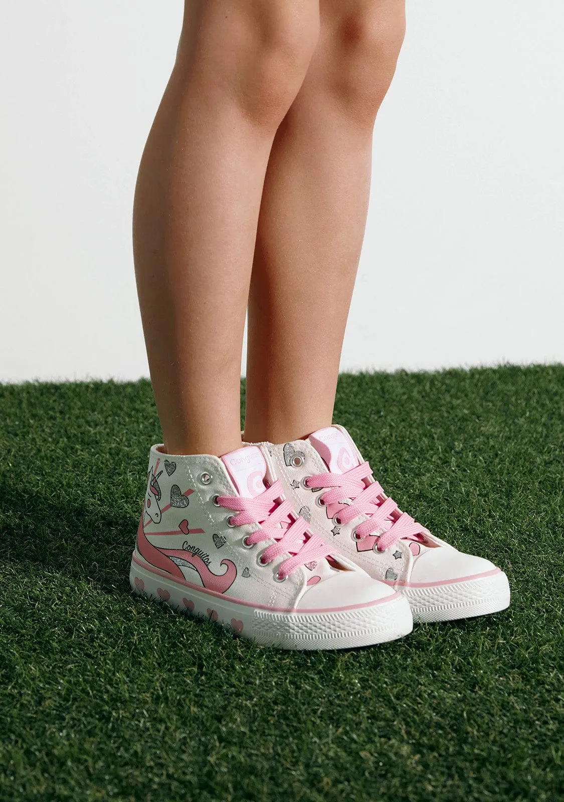 Unicorn High Top Sneakers White