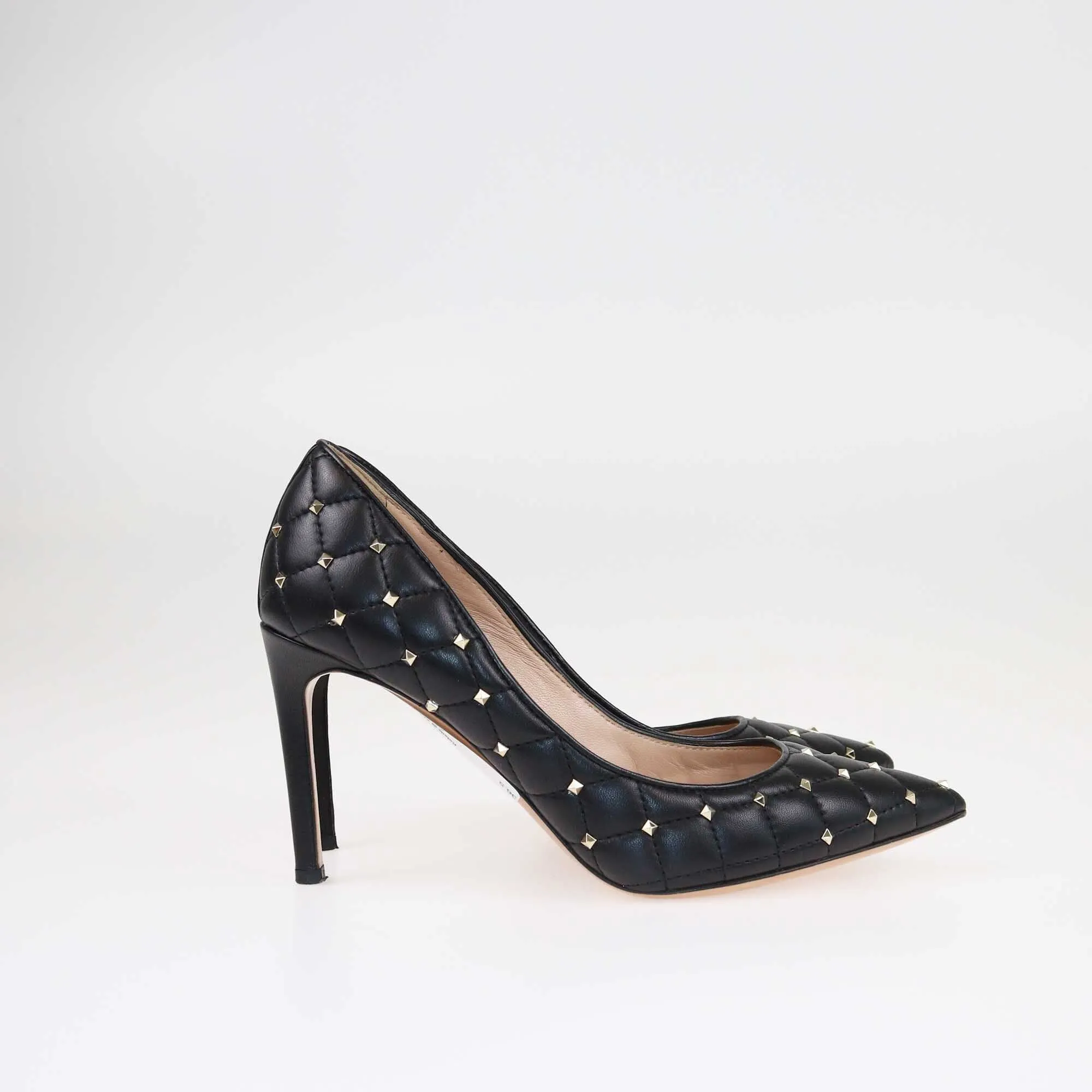 Valentino Black Studded Pointed Toe Pumps