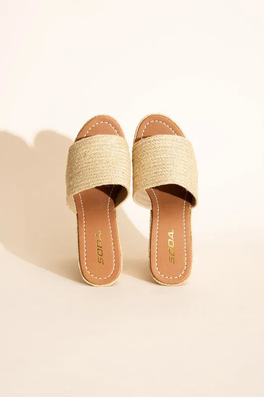 Women Wedge Platform Slide In Heels