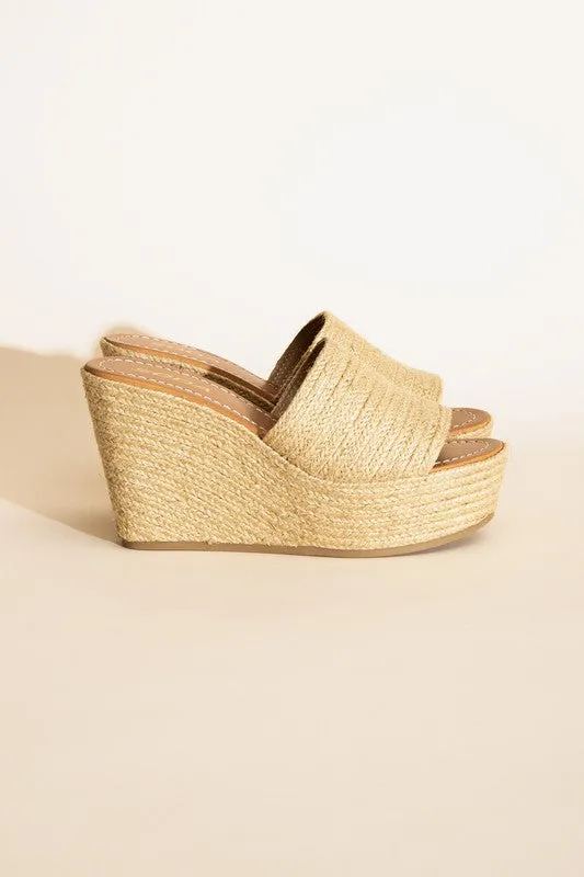 Women Wedge Platform Slide In Heels