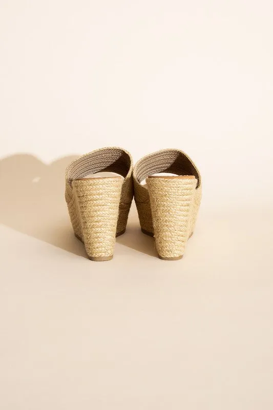 Women Wedge Platform Slide In Heels