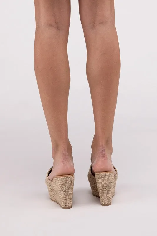 Women Wedge Platform Slide In Heels