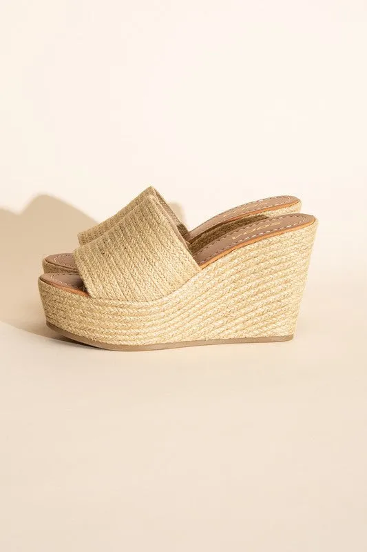 Women Wedge Platform Slide In Heels