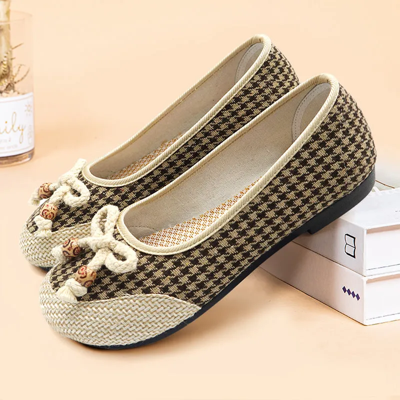 Women's Ethnic Style Embroidered Antique Soft Bottom For Canvas Shoes