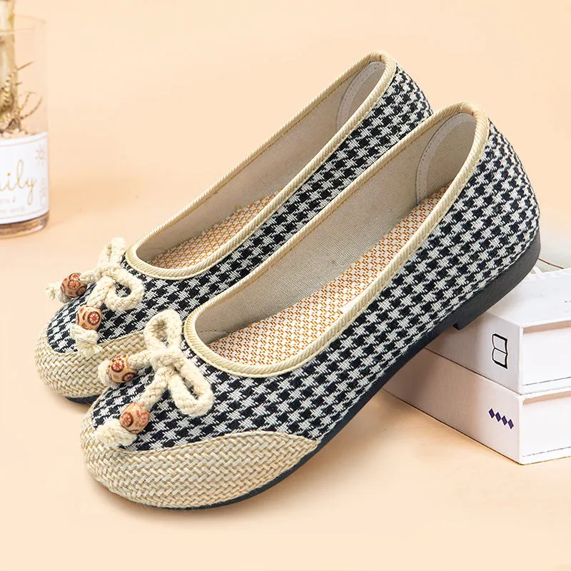 Women's Ethnic Style Embroidered Antique Soft Bottom For Canvas Shoes