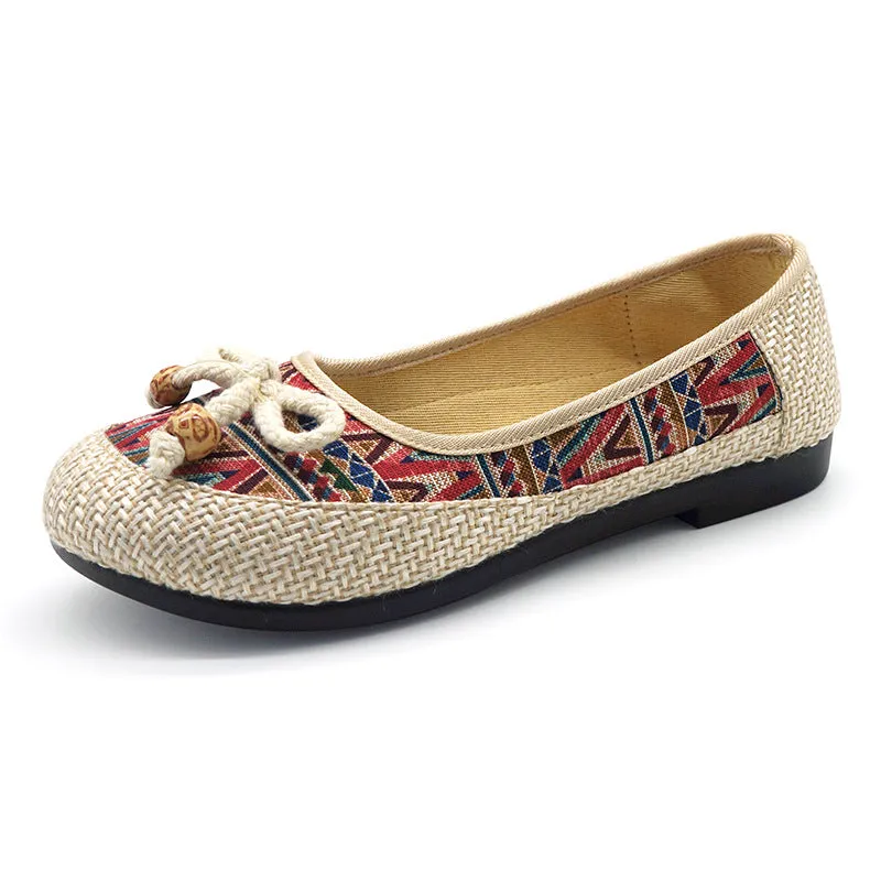 Women's Ethnic Style Embroidered Antique Soft Bottom For Canvas Shoes