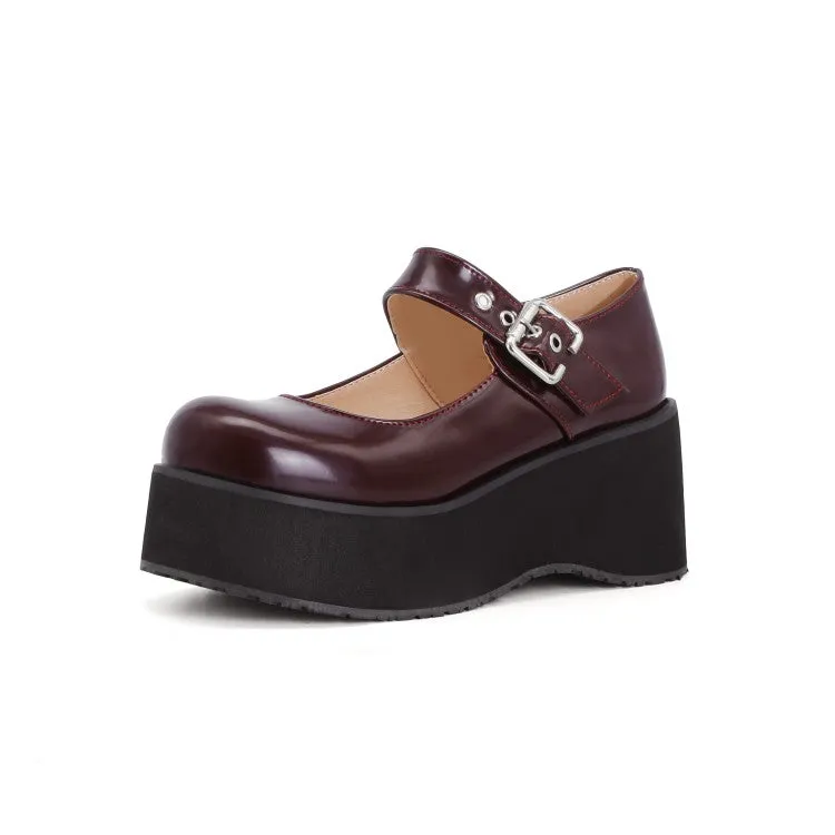 Women's Mary Jane Platform Wedge Heels Shoes
